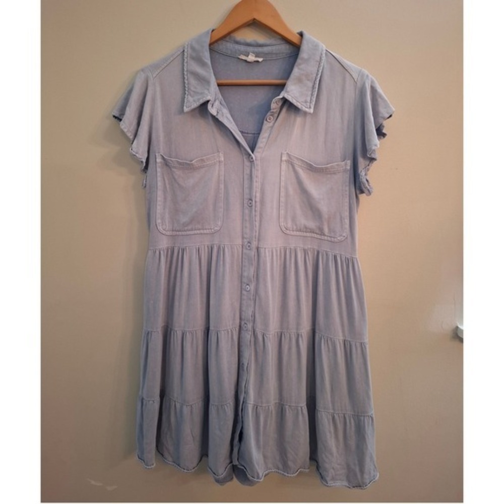 JODIFL‎ Tiered Smocked Midi Dress Fairy Ruffle Boho Cottagecore Western Small